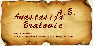 Anastasija Bralović vizit kartica
